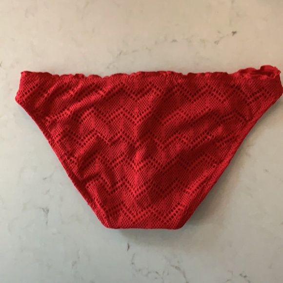 Mossimo red crochet boho brief style bikini bottoms - Picture 3 of 6
